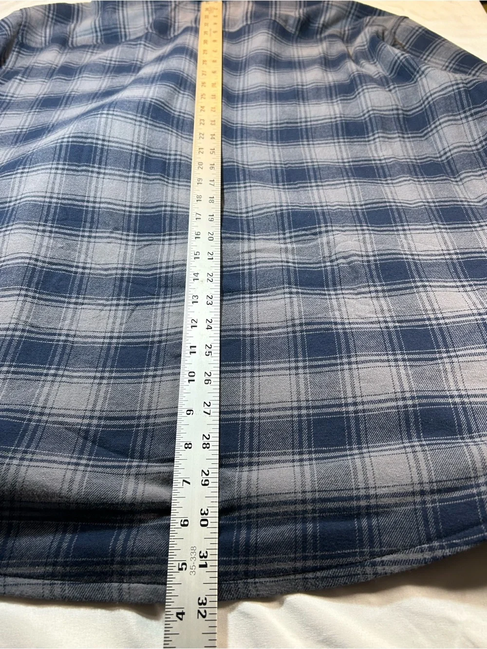 Eddie Bauer Blue and Gray Plaid Lightweight Shirt Jacket